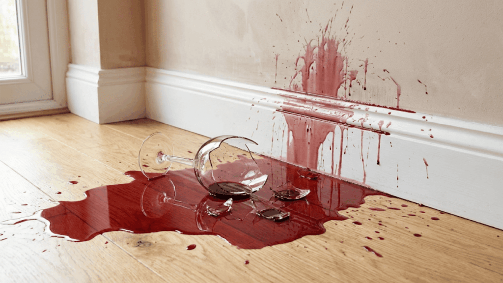 Rotweinflecken von der Wand entfernen