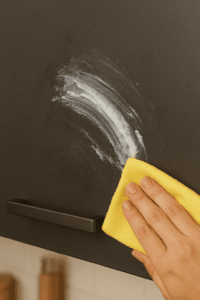 Backpulver-Paste auf Fettfleck