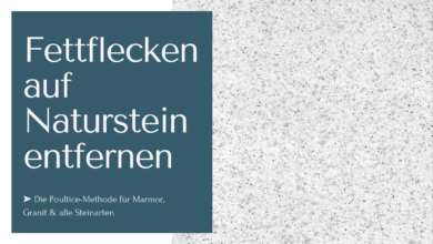 Fettflecken auf Naturstein entfernen mit der Poultice-Methode