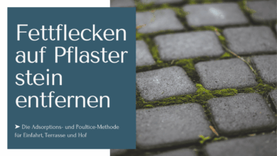 Fettflecken auf Pflasterstein entfernen mit der Poultice-Methode