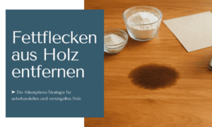 Fettflecken aus Holz entfernen - ob unbehandeltes oder versiegeltes Holz