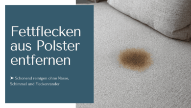 Fettflecken aus Polster entfernen mit einer schonenden Reinigung - ganz ohne Nässe, Schimmel und Fleckenränder