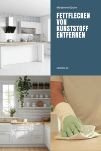 Kunststoff-Küchenfront wird gereinigt