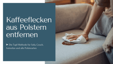 Kaffeeflecken aus Polstern entfernen mit der Tupf-Methode. So rettest Du Dein Sofa, die Couch und Autositze.