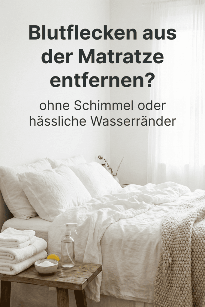 Blutflecken aus der Matratze entfernen ohne Schimmel oder Wasserränder.