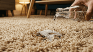 Blutflecken aus Teppich entfernen und dabei Wasserr&auml;nder und Schimmel vermeiden.