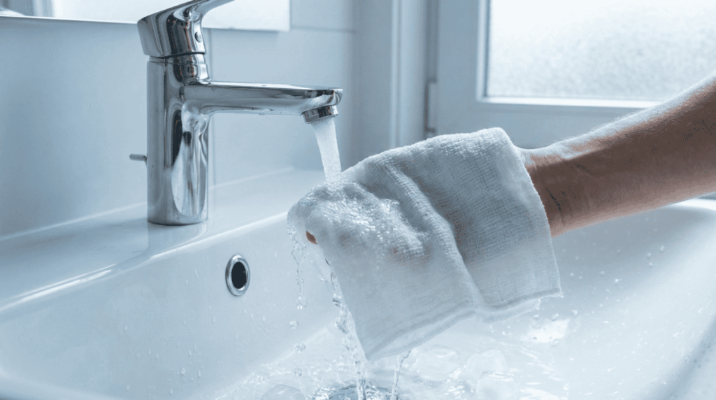 Benutze bei Blutflecken immer nur kaltes Wasser!